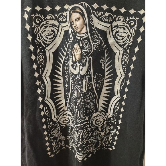 THESSH La Guadalupana Black T-Shirt XXL Mary Praying Hands - Picture 2 of 8